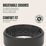 Groove Life Black Silicone Wedding Ring for Men