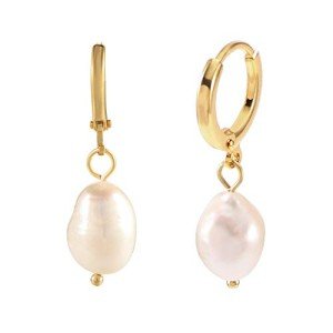 Charming Pearl Dangle Huggie Hoop Earrings