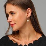 Charming Pearl Dangle Huggie Hoop Earrings
