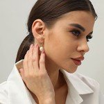 Charming Pearl Dangle Huggie Hoop Earrings