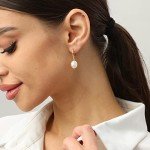 Charming Pearl Dangle Huggie Hoop Earrings