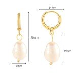 Charming Pearl Dangle Huggie Hoop Earrings