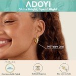 Adoyi 14K Gold Hoop Earrings Set - 9 Pairs
