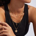 KissYan 14K Gold Plated Initial Necklace