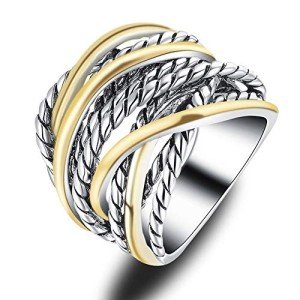 Mytys Intertwined Gold & Silver Statement Ring