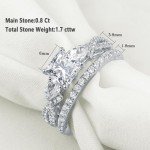 2.5ct Princess Pear CZ Sterling Silver Ring Set