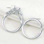 2.5ct Princess Pear CZ Sterling Silver Ring Set