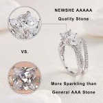 2.5ct Princess Pear CZ Sterling Silver Ring Set