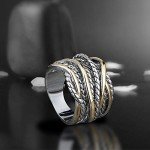 Mytys Intertwined Gold & Silver Statement Ring