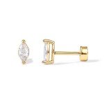 14K Gold Plated Sterling Silver Cubic Zirconia Earrings