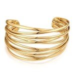 Gold Chunky Cuff Bangle Bracelet for Women