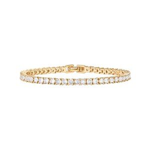 14K Gold Plated 3mm Cubic Zirconia Tennis Bracelet