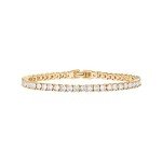14K Gold Plated 3mm Cubic Zirconia Tennis Bracelet