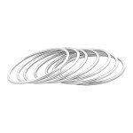 Glossy Stainless Steel Bangle Bracelet Set for Women