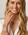 Gold Chunky Cuff Bangle Bracelet for Women