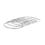 Glossy Stainless Steel Bangle Bracelet Set for Women