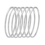 Glossy Stainless Steel Bangle Bracelet Set for Women