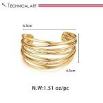 Gold Chunky Cuff Bangle Bracelet for Women