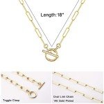 Dainty Gold Paperclip Chain Necklace for Women