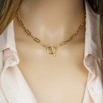 Dainty Gold Paperclip Chain Necklace for Women