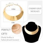 Bold Gold Statement Choker Necklace for Women