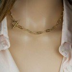 Dainty Gold Paperclip Chain Necklace for Women
