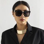 Bold Gold Statement Choker Necklace for Women