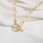 Dainty Gold Paperclip Chain Necklace for Women