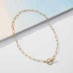 Dainty Gold Paperclip Chain Necklace for Women