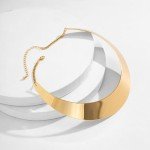 Bold Gold Statement Choker Necklace for Women