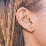 Gold Plated Mini Bar Stud Earrings for Women