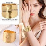 Trendy Gold Wide Cuff Bracelet for Women