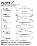 Dainty Sterling Silver Bracelet Set for Women