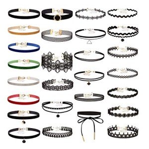 27-Piece Colorful Choker Necklace Set