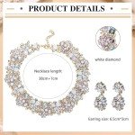 Chunky Rhinestone Bib Necklace and Earring Set