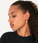 Gold Plated Sterling Silver Dangle Hoop Earrings