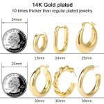Chunky Gold Hoop Earrings Set - 6 Pairs