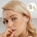 Trendy 6-Pair Gold CZ Stud Earrings Set