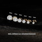 Trendy 6-Pair Gold CZ Stud Earrings Set