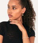 Gold Plated Sterling Silver Dangle Hoop Earrings