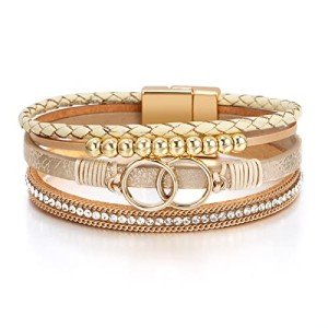 Fesciory Boho Leopard Multi-Layer Bracelet for Women