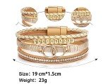Fesciory Boho Leopard Multi-Layer Bracelet for Women