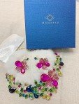 Colorful Crystal Flower Statement Necklace and Earrings Set