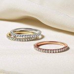 14K White Gold Plated Cubic Zirconia Wedding Band