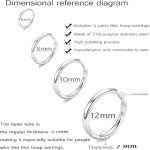 Gabry&Jwl Silver Stainless Steel Hoop Earrings