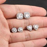 ALEXCRAFT Sterling Silver Halo Stud Earrings Set