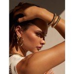 Gold Chunky Bangle Bracelet Set for Women