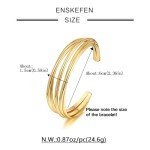 Simple Gold Adjustable Cuff Bracelet for Women