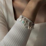 Custom Engraved Gold Charm Bracelet for Mom