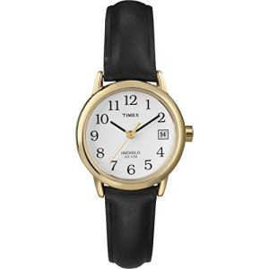Gold-Tone Women's Easy Reader Watch with Leather Strap